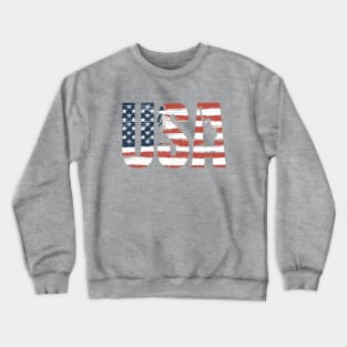 american flag in USA letters Crewneck Sweatshirt